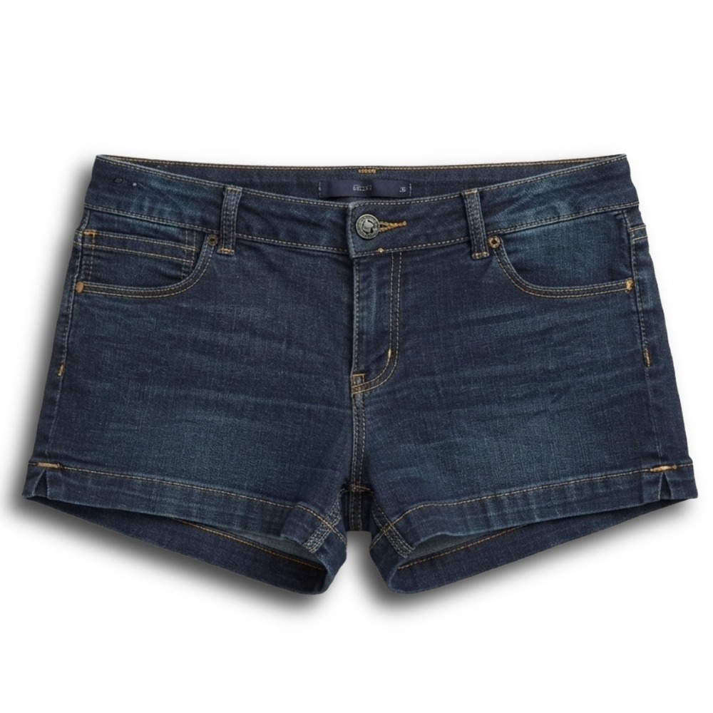 Indigo Rein Womens Dark Wash Denim Jean Shorts Low Rise Size 11